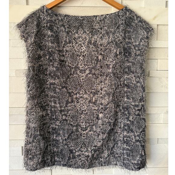 BANANA REPUBLIC NWT Eyelash Texture  Reptile Snake Print Sleeveless Top L - Picture 2 of 6